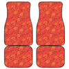 Burning Japanese Flame Pattern Print Front and Back Car Floor Mats