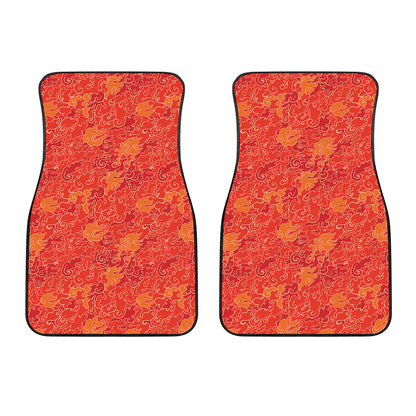 Burning Japanese Flame Pattern Print Front Car Floor Mats
