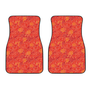 Burning Japanese Flame Pattern Print Front Car Floor Mats