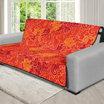 Burning Japanese Flame Pattern Print Futon Protector