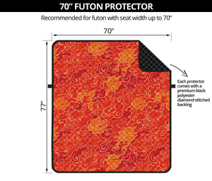 Burning Japanese Flame Pattern Print Futon Protector