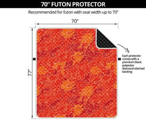 Burning Japanese Flame Pattern Print Futon Protector