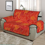 Burning Japanese Flame Pattern Print Half Sofa Protector