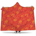 Burning Japanese Flame Pattern Print Hooded Blanket