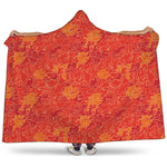 Burning Japanese Flame Pattern Print Hooded Blanket