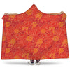 Burning Japanese Flame Pattern Print Hooded Blanket