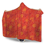 Burning Japanese Flame Pattern Print Hooded Blanket