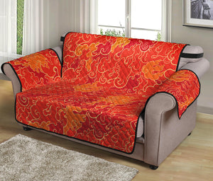 Burning Japanese Flame Pattern Print Loveseat Protector