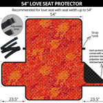 Burning Japanese Flame Pattern Print Loveseat Protector