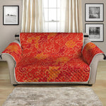 Burning Japanese Flame Pattern Print Loveseat Protector