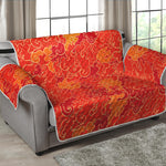 Burning Japanese Flame Pattern Print Loveseat Protector