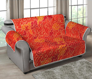 Burning Japanese Flame Pattern Print Loveseat Protector