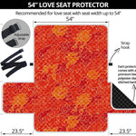 Burning Japanese Flame Pattern Print Loveseat Protector