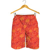 Burning Japanese Flame Pattern Print Men's Shorts