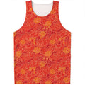 Burning Japanese Flame Pattern Print Men's Tank Top