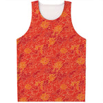 Burning Japanese Flame Pattern Print Men's Tank Top