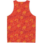 Burning Japanese Flame Pattern Print Men's Tank Top