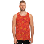 Burning Japanese Flame Pattern Print Men's Tank Top