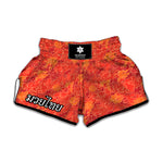 Burning Japanese Flame Pattern Print Muay Thai Boxing Shorts