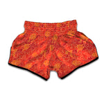 Burning Japanese Flame Pattern Print Muay Thai Boxing Shorts