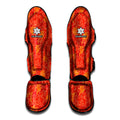 Burning Japanese Flame Pattern Print Muay Thai Shin Guards