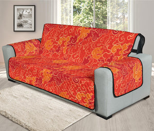 Burning Japanese Flame Pattern Print Oversized Sofa Protector