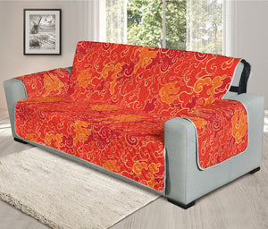 Burning Japanese Flame Pattern Print Oversized Sofa Protector