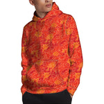 Burning Japanese Flame Pattern Print Pullover Hoodie