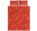 Burning Japanese Flame Pattern Print Quilt Bed Set