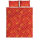 Burning Japanese Flame Pattern Print Quilt Bed Set