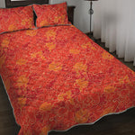Burning Japanese Flame Pattern Print Quilt Bed Set