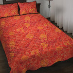 Burning Japanese Flame Pattern Print Quilt Bed Set