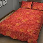 Burning Japanese Flame Pattern Print Quilt Bed Set