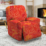 Burning Japanese Flame Pattern Print Recliner Slipcover