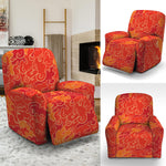 Burning Japanese Flame Pattern Print Recliner Slipcover