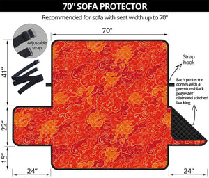 Burning Japanese Flame Pattern Print Sofa Protector