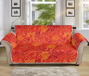 Burning Japanese Flame Pattern Print Sofa Protector