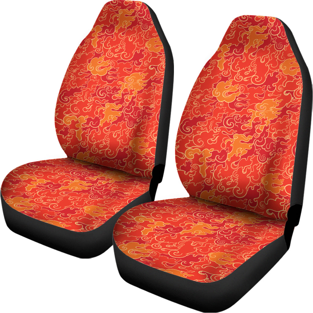 Burning Japanese Flame Pattern Print Universal Fit Car Seat Covers