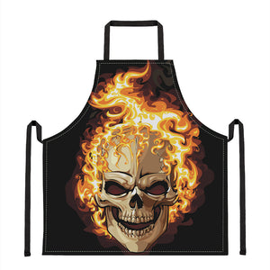 Burning Skull Print Apron