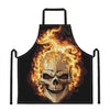 Burning Skull Print Apron