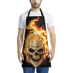 Burning Skull Print Apron