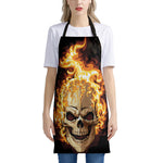 Burning Skull Print Apron