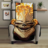 Burning Skull Print Armchair Protector