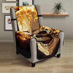 Burning Skull Print Armchair Protector