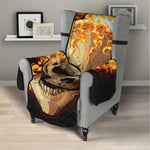 Burning Skull Print Armchair Protector