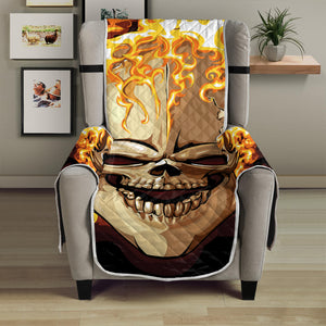 Burning Skull Print Armchair Protector