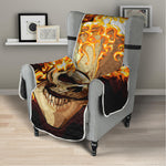 Burning Skull Print Armchair Protector