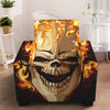 Burning Skull Print Armchair Slipcover