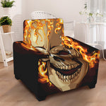 Burning Skull Print Armchair Slipcover