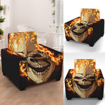 Burning Skull Print Armchair Slipcover